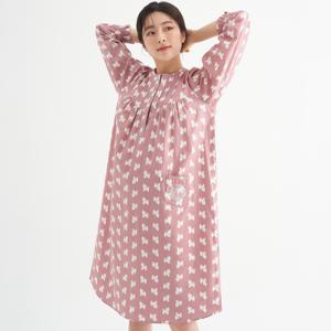 마이펫핑크 긴팔 순면 여성 빅사이즈 원피스 잠옷