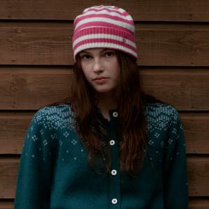 Stripe Wool Beanie_Pink