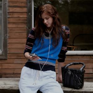 Two Tone Knit Vest_Turkish blue