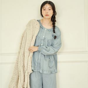 보리 긴팔 모달면 여성 빅사이즈 잠옷 세트