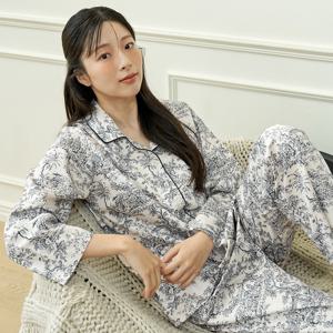 포레스트 긴팔 모달면 여성 빅사이즈 잠옷 세트