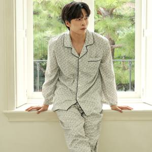 엔틱그레이 긴팔 모달면 남성 빅사이즈 잠옷 세트