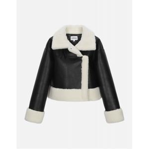 소매 배색 크롭 무스탕_T249MLT902W