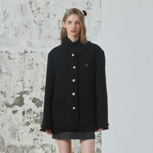 OVERFIT TWEED JACKET_BLACK