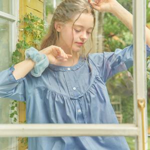 클래식블루 7부 순면 여성 빅사이즈 잠옷 세트