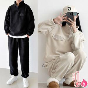 [하프클럽] M후리스 스냅 조거세트 따뜻기모 겨울 트레이닝세트 플리스 집업 캐주얼 데일리룩 캠핑룩 남녀공용