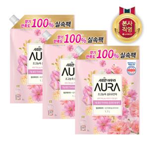 샤프란 아우라 초고농축 섬유유연제 리필 1.7L 윌유메리미 x 3개