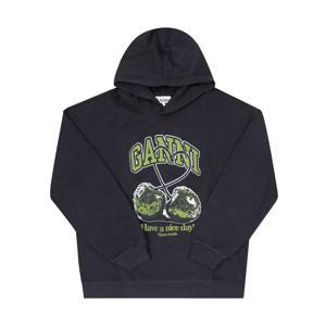 GANNI T4285 252 아이솔리 그린 체리 로고 여성 후드티