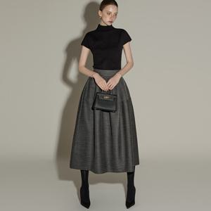 SK9286 헤링본 플레어 스커트/G