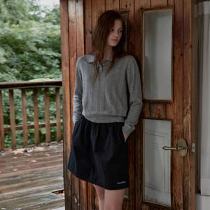 Contrast Waist Skirt with Inner Shorts_Navy