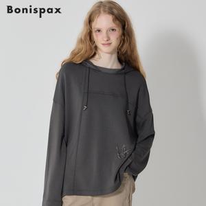 (Bonispax)] 앞판 프린트 후드티셔츠 (택가격: 159000원)