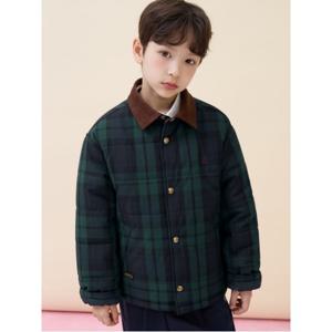 [택가 159,000] 클래식 체크 패딩 점퍼 - 그린 (BI6138U03M)