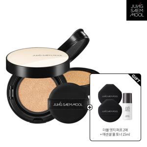 에센셜 스킨 누더 쿠션 본품+리필 + 더블엣지퍼프 2P + 에센셜 물 토너 15ml