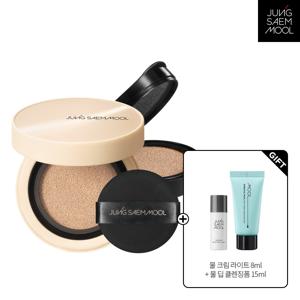 스킨 누더 커버레이어 쿠션 본품+리필 + 물크림 라이트 8ml *2EA + 물 토너 15ml + 꽃퍼프1P