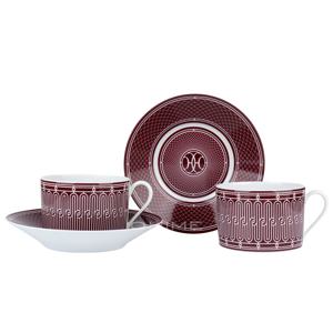 (국내당일출고) 테이블웨어 찻잔세트 아침조식용 H데코 레드/화이트