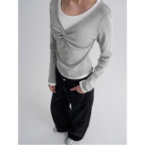 이너 레이어드 포인텔 티셔츠  그레이 (356141CC13)