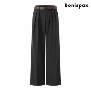 정상가:79,000원 ㅣ 핀턱 벨티드 와이드 롱 팬츠 (XP3TA004L0)