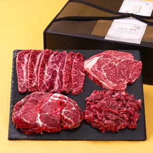 [서 진님 생산] 한우 1등급 선물세트 2호(등심250/부채살250/국거리250/불고기250) 1kg