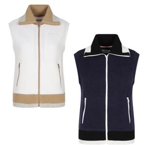 양말제공 여성 배색 방풍 집업 니트 베스트 121D4SV351