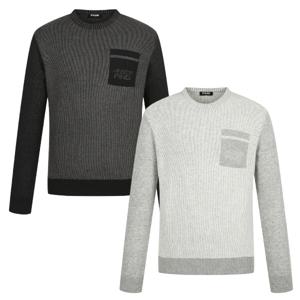 양말제공 남성 투톤 조직 변형 긴팔 니트 111D4SR701