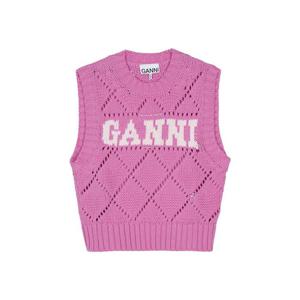 가니 여성 로고 니트 베스트 핑크 K2317-295