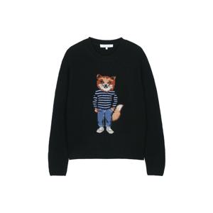 여성 드레스드 폭스 인타르시아 울 점퍼 니트 블랙 PW00812KH0002-P199