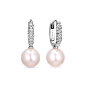 18k 파베 담수진주 링귀걸이(랩 다이아몬드)