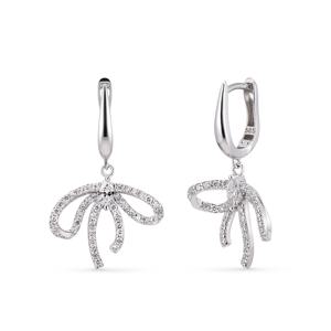 14k 엘린 리본 랩 다이아몬드 링귀걸이