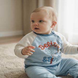 [정가 69,000] 베이비테니스컬러블럭 맨투맨조거상하복 BB6SST03