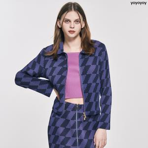 yoyoyoy여성[최초가 149000원] 집업 체크 프린트 플리츠 자켓(2colors)_AI02WNPJK11
