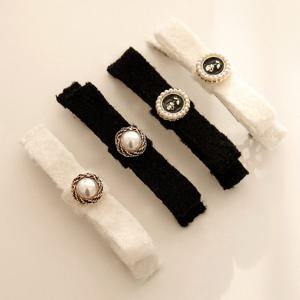 제이로렌 뽀글이 진주 리본 자동헤어핀 H0941