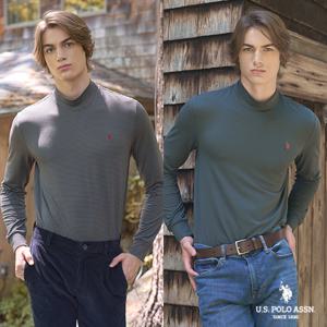 [U.S. POLO ASSN.] 23FW USPA 웜 기모 하프넥 티셔츠 남성
