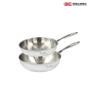 한일STS 베일리 인덕션 통5중 304스텐 후라이팬세트 2종J 후24+웍26
