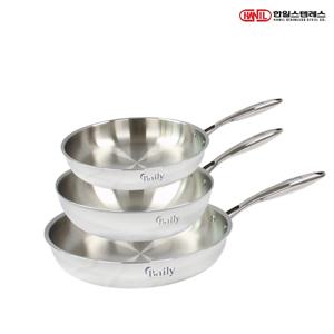 한일STS 베일리 인덕션 통5중 304스텐 후라이팬세트 3종P 후24+30+웍26