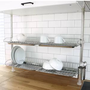 2단 원터치 싱크선반 800 스텐물받침 A/S 설겆이건조대 식기 건조대 식기건조 주방선반 씽크대정리 선반