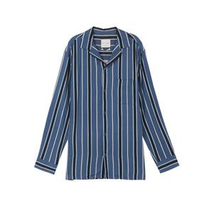 [하프클럽] 남성 레이온 루즈핏 쿠반카라 스트라이프 셔츠(T191SH130P)