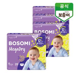 보솜이 메가드라이 남녀공용 팬티형 기저귀 특대형 26개입 4개