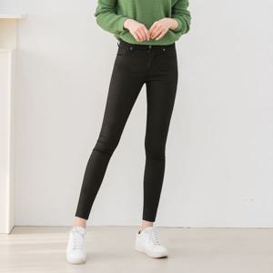 [하프클럽] 시크 블랙 허리스판 슬림 스키니진