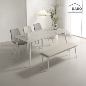 라로퍼니처 비너스 1800 양면 포세린 세라믹 6인 식탁 세트 (식탁+의자3+벤치1)