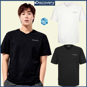 디스커버리 여름 세미오버핏 남여공용 브이넥 반팔티셔츠 DXRS77053 CJDTT