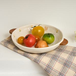 L 뚱다람쥐 주물주물 양손핸들접시 D22