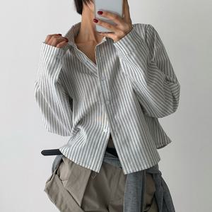 여성 코튼 스트라이프 셔츠 남방 -FNB0095- 봄 가을