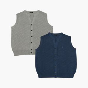 아가일 체크 오픈형 니트 베스트 PQKV3306KG