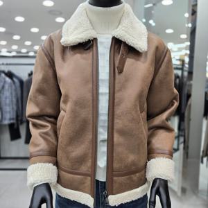 브라운 양가죽배색 페이크 무스탕점퍼JMZ4UA45ABR