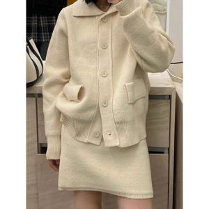 [하프클럽] () (2종SET) 루즈핏 니트 가디건+미니스커트(G5FSE029P)