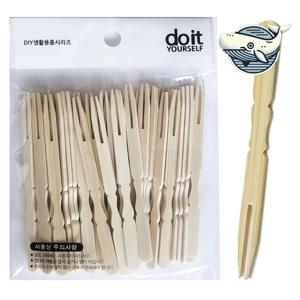 대나무 미니포크 다용도 나무포크 캠핑 야외용 캠핑용포크 과일포크 일회용포크 행사용