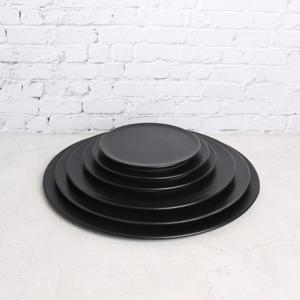 CRAART 블랙 호텔웨어 원형 평접시 6size