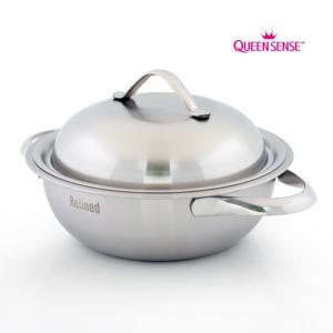 퀸센스 리파인드 IH 인덕션겸용 포스에스디 스텐냄비 찜기포함 웍냄비 20cm