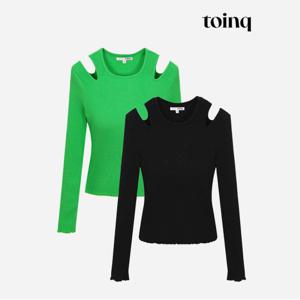 [toinq] 어깨 컷아웃 티셔츠(T239MTS902W)