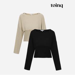 [toinq] 울 블렌디드 슬리브리스 탑 세트 스웨터(T239MSW901W)